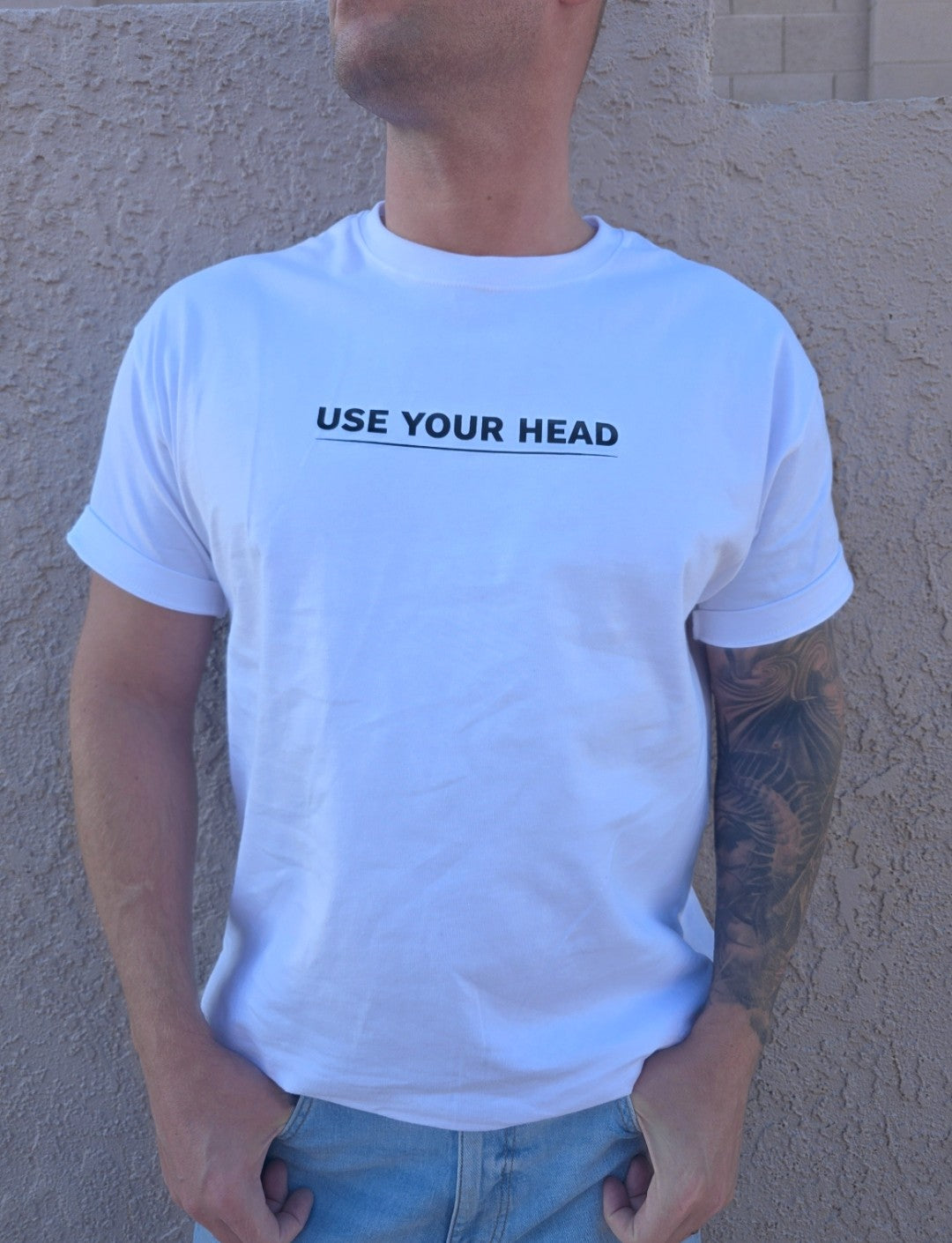 Use Your Head Tee - White