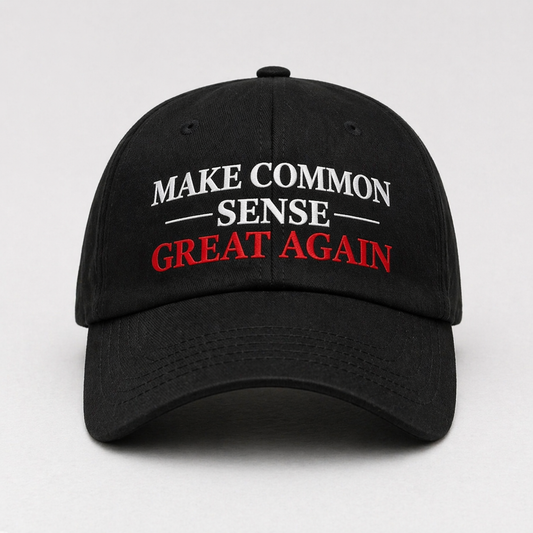 Make Common Sense Great Again Hat - Black (White Line Version)
