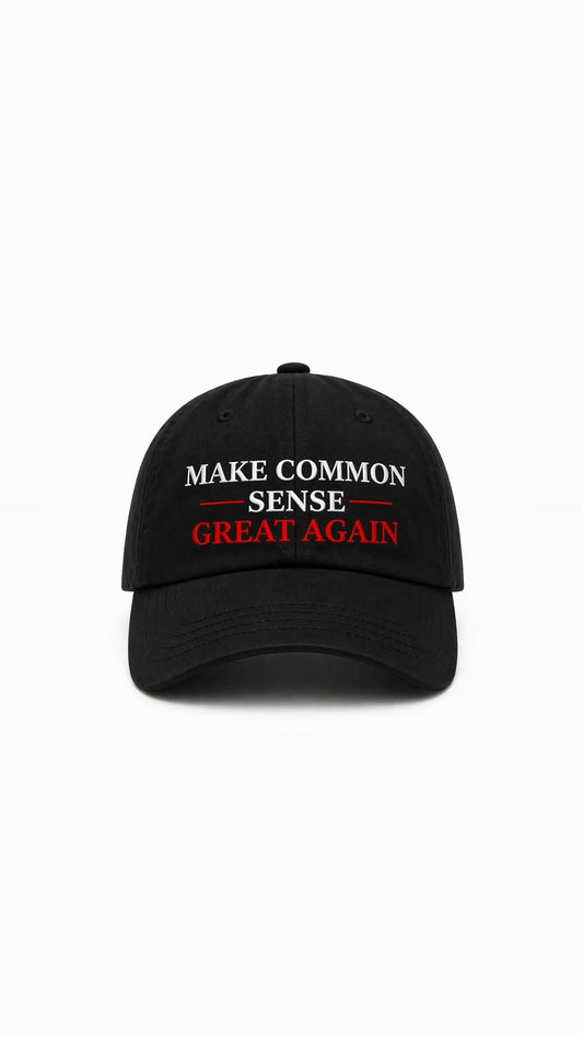 Make Common Sense Great Again Hat – Black (Red Line Version)
